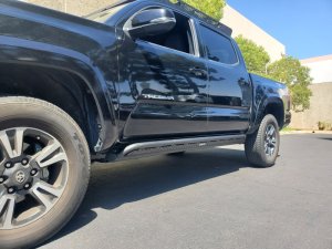 Toyota Tacoma Frame Mount Sliders - Go Rhino - Textured Black - `18-`23